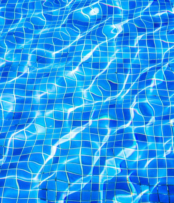 tiled pool floor with water